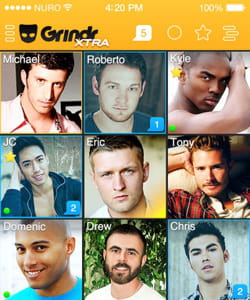 grindr, pour les hommes célibataires.