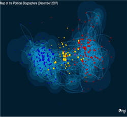carte de la blogosphãšre de rtgi, ã©diteur de solutions d'analyse du web social