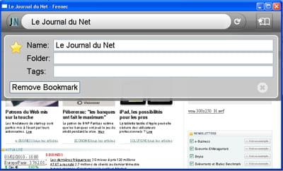 mozilla mobile est doté d'un gestionnaire de marque-pages digne de ce nom.