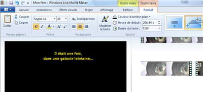 pour faire un générique ou une légende
