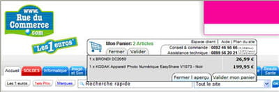 panier de commande en ajax sur rueducommerce