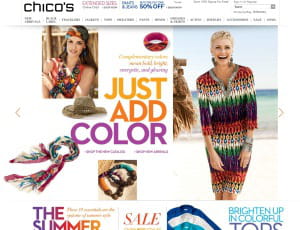 chicos.com commercialise le prêt-à-porter féminin de sa chaîne de distribution