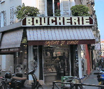 une boucherie francilienne.