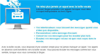 descriptif du service de boite vocale par internet