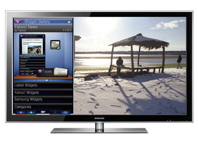 l'utilisation des widgets yahoo sur un téléviseur led8000 connecté