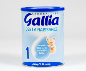 lait gallia premier âge en poudre, boîte de 900 grammes.