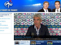 capture d'écran du site internet de tf1 dédié à l'équipe de france.