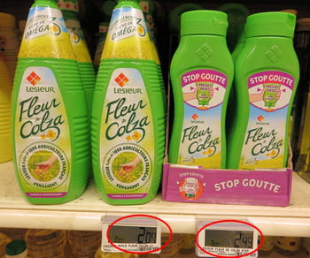 la différence de prix entre le produit standard et le produit 'amélioré' saute