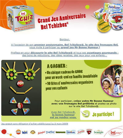 la campagne bel 'anniversaire tchizbox'