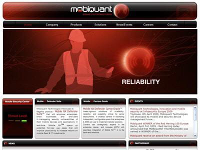 la page d'accueil du site de mobiquant