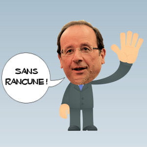 françois hollande pardonne facilement. même à ses plus féroces ennemis.