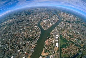 vue aérienne de la ville de nantes