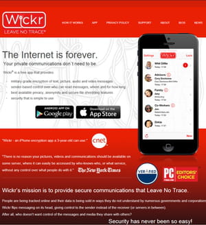 wickr est une application de messagerie cryptée.