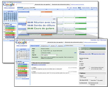 l'application google agenda