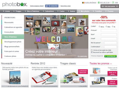 photobox avant l'a/b test, avec un tout petit bouton vert 'je m'inscris', caché
