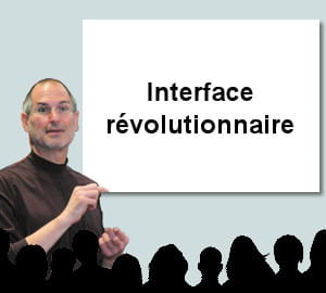 steve jobs n'utilise pas de puces dans ses slides.