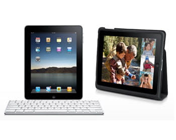 deux accessoires pour l'ipad, à savoir le dock avec clavier et la protection