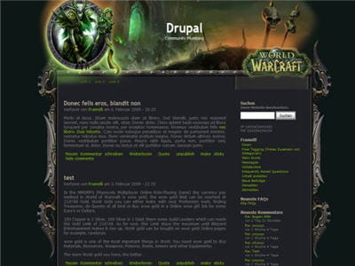 un site web d'une guilde world of warcraft conçu sous drupal