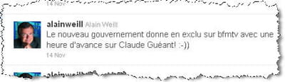 son tweet sur le remaniement.