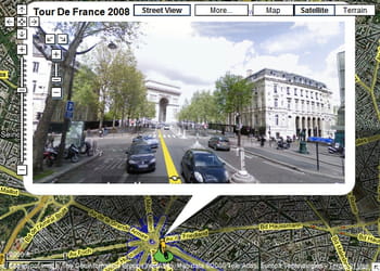 l'arc de triomphe et l'avenue des champs-elysées vus par google street view