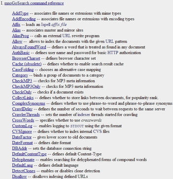 mnogosearch fonctionne via lignes de commande, mais elles sont toutes bien