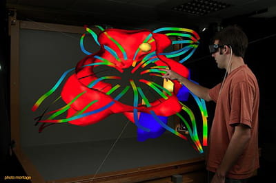 simulation d'interactions au sein d'un plan de travail virtuel.