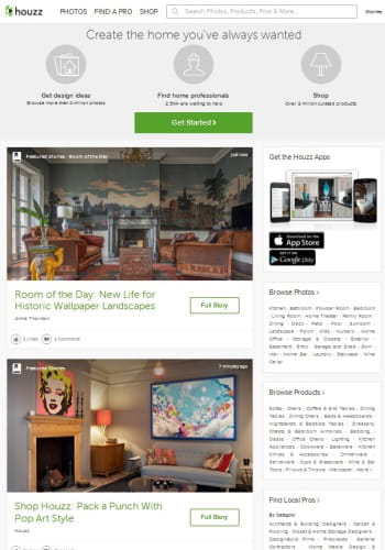 houzz, réseau social et marketplace de professionnels de l'aménagement de la
