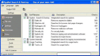 capture d'écran du logiciel