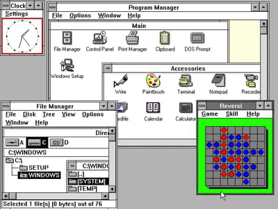 capture de windows 3.0.