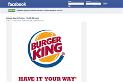 la page burger king sur facebook
