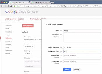 capture de la google console.