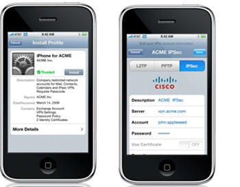 la configuration et le déploiement de politiques pour des flottes de mobiles
