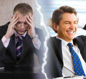 il a du mal à gérer son stress, vous êtes très confiant.