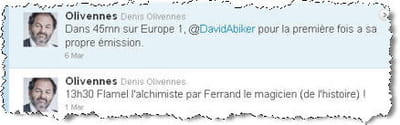 ses tweets sur la programmation d'europe1.