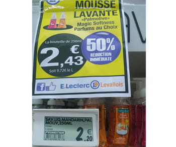 le prix de affiche promotionnelle pour ce savon est plus élevé que son prix