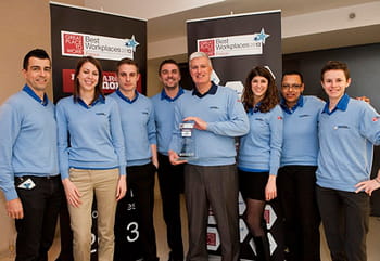les employés de national instruments france, lors de la remise du prix great