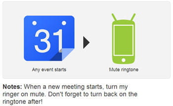 une recette d'ifttt permet de passer son téléphone android en mode silencieux