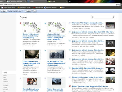 exemple de page d'accueil personnalisée réalisée à partir de feedly.