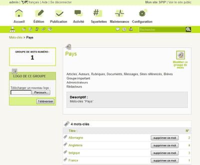 l'interface back-office de spip.
