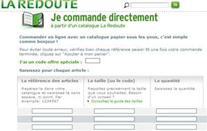 module de commande express sur le site de la redoute
