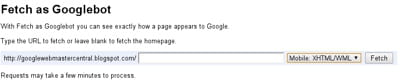 le service fetch as googlebot permet de soumettre une page web à google pour