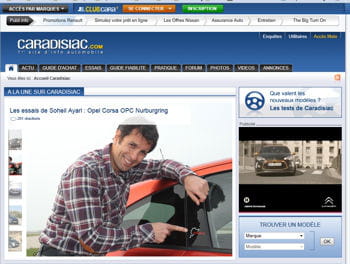 la page d'accueil de caradisiac.