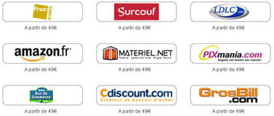 la liste des enseignes dans lesquelles ont peut précommander 7 à partir de 49