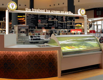 une implantation marble slab creamery.