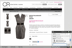 la fenêtre de chat shoptogether ouverte sur charlotterusse.com