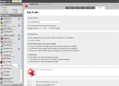 capture d'écran novell vibe cloud