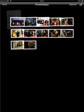 un dossier photo ouvert sur ipad