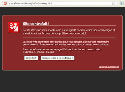 les sites répertoriés par la fondation mozilla comme potentiellement dangereux