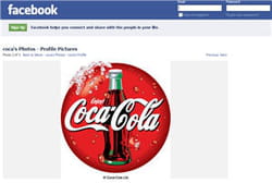 la page de coca-cola sur facebook