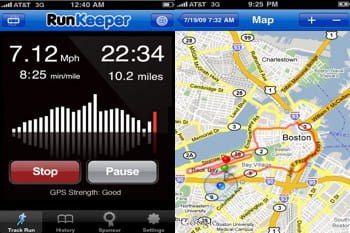 captures d'écran de l'application runkeeper